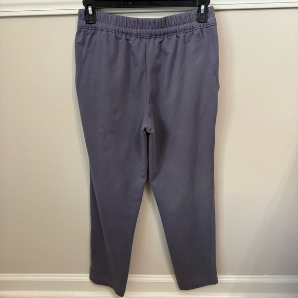 Athleta Retroterry Tapered Ankle Pant Mid Rise Stretch Drawstring Purple Sz PM - Picture 7 of 11